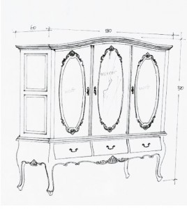 ארון בסגנון אנגלי שלוש דלתות