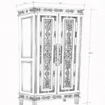 ארון אחסון אידונזי עם גילופים