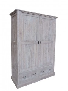 ארון בגדים כפרי בגימור התזת חול