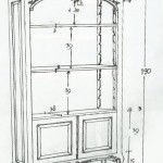 ספריית מדפים מעץ בסגנון פרובנס