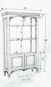 ספריית מדפים מעץ בסגנון פרובנס
