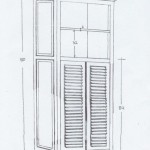 ספריה כפרית עם דלתות תריס