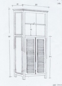 ספריה כפרית עם דלתות תריס