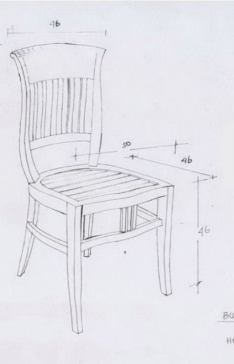 כסא אוכל מעוצב מעץ מהגוני