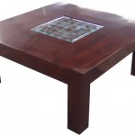 שולחן סלון מעץ מלא בשילוב זכוכית