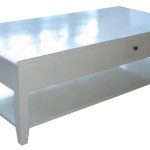 שולחן סלון לבן מעץ מלא