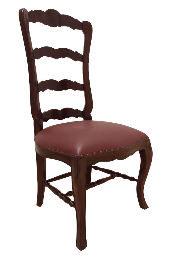  כסא עץ מרופד עם גב גבוה