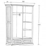 ארון בגדים כפרי בגימור התזת חול