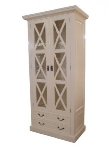 ויטרינה משולבת זכוכית ומגירות