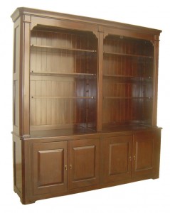 ספריה משולבת מעץ טיק