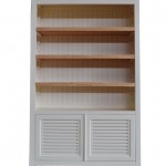 ספריה מעץ מהגוני עם מדפים מעץ מינדי