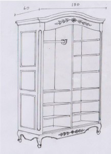 ארון בגדים אנגלי שתי דלתות