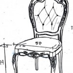 כיסא עץ מרופד עם גב קפיטונז