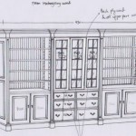 ספרייה ענקית מעץ מהגוני