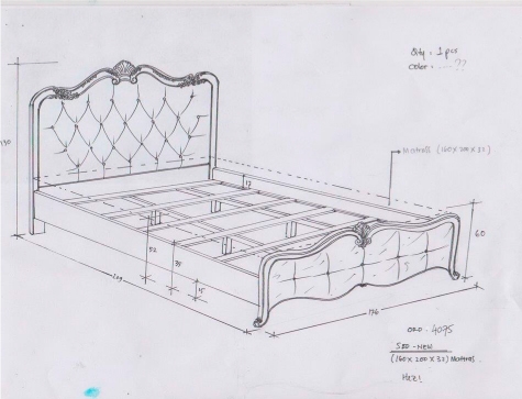 מיטה מעץ מעוצבת בסגנון איטלקי