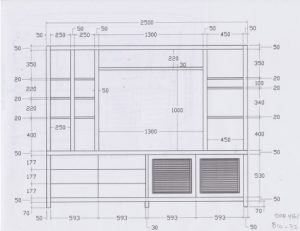 ספריה משולבת מעץ מלא