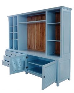 ספריה משולבת מעץ מלא