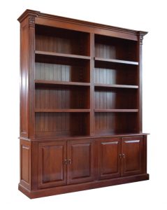 ספריית מדפים עם ארונות