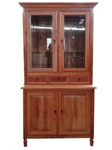 ויטרינה משולבת מעץ מהגוני