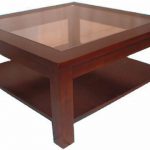 שולחן סלון מרובע עם פלטת זכוכית