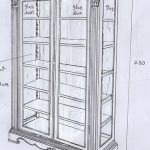 ויטרינה עץ וזכוכית