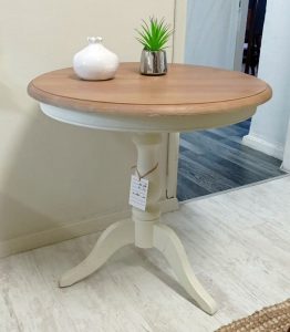 שולחן צד עגול מעץ מלא