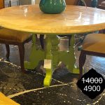 שולחן אוכל עגול עם פלטת שיש בקוטר 140 ס”מ (ניתן לשנות צבע רגל)