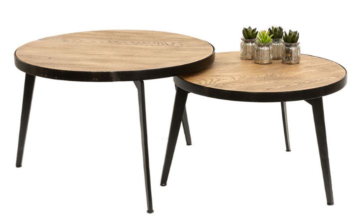  שולחן סלון עץ וברזל