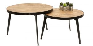 שולחנות צד עץ וברזל