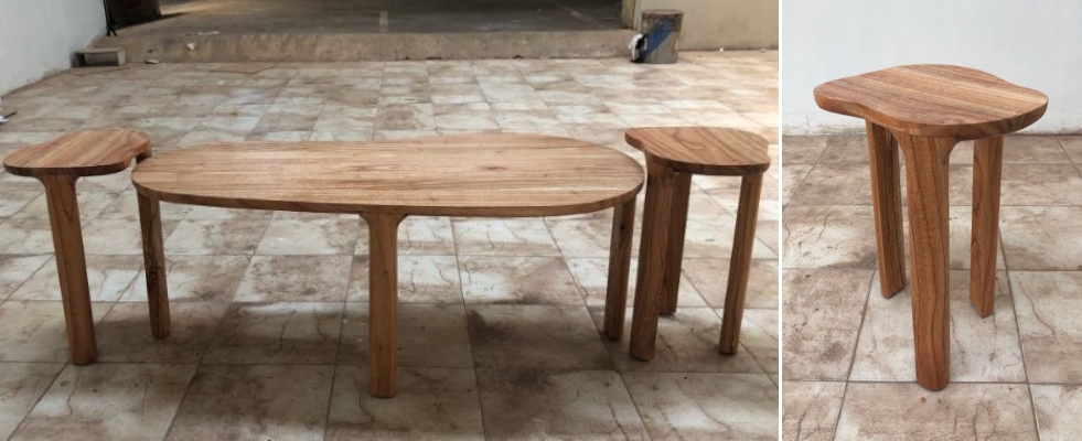 סט שולחנות רטרו לסלון